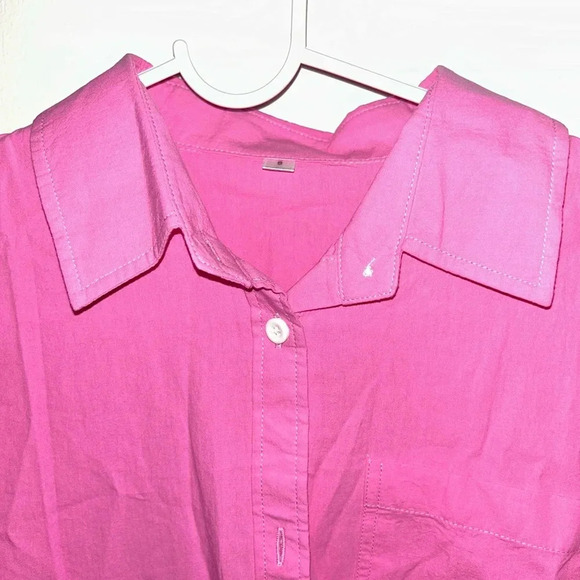 😍NWT size small women’s pink button down blouse - Picture 2 of 6